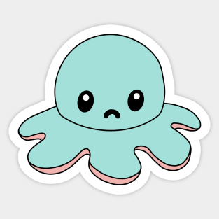 Blue Sad Octopus Sticker